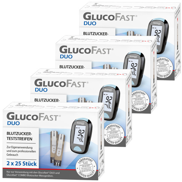 Glucofast Duo Blutzucker-Teststreifen - 8 x 25 Stück (200 Stück)